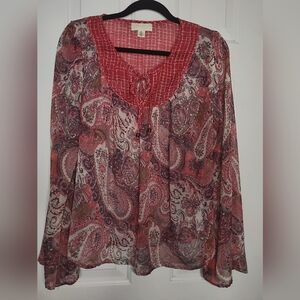 Forever 21 Sheer Paisley Patterned Blouse